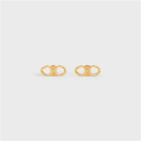 celine triomphe stud earrings|Celine triomphe.